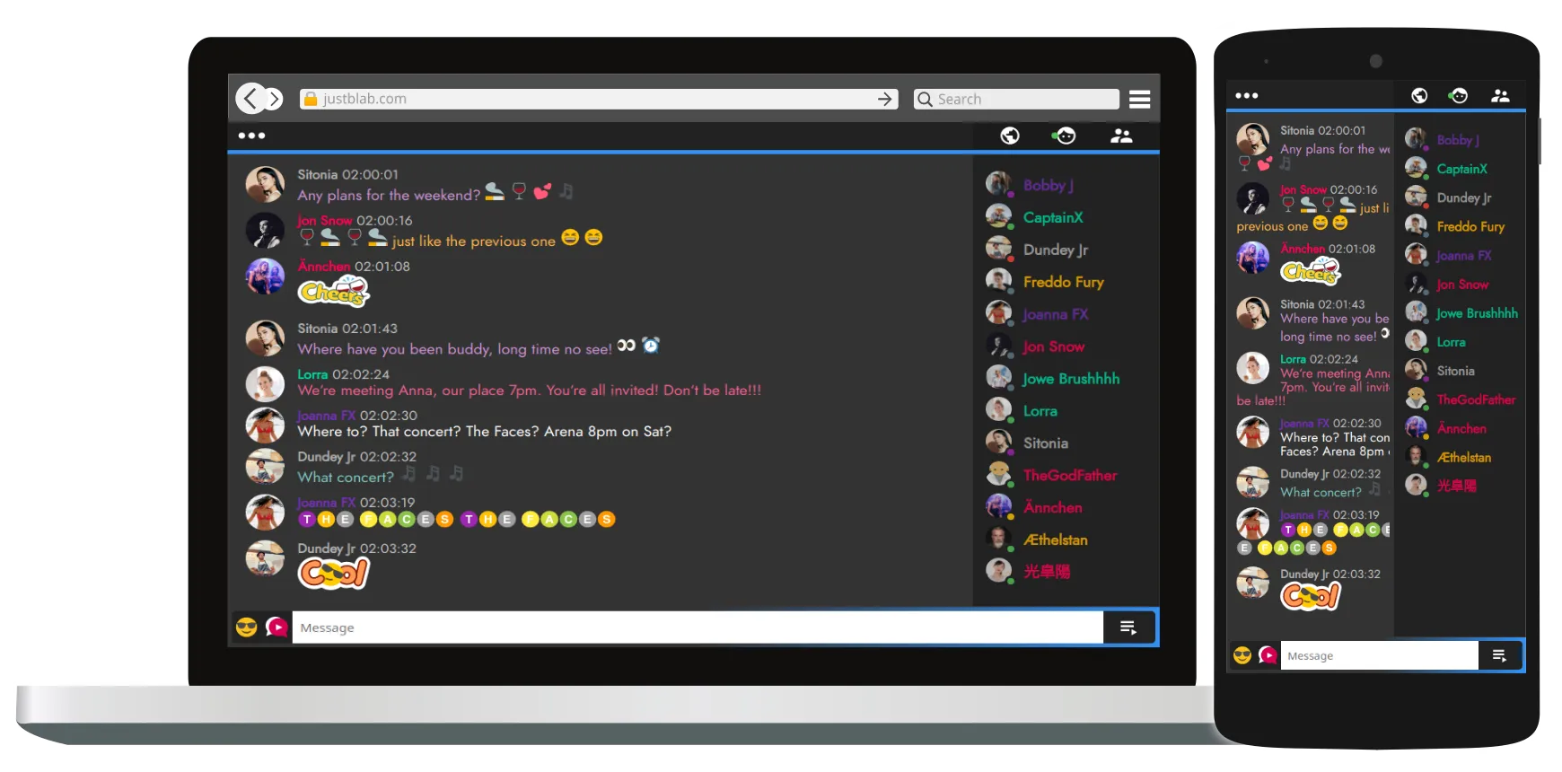 BlaB! AX/WS Pro web chat screenshot