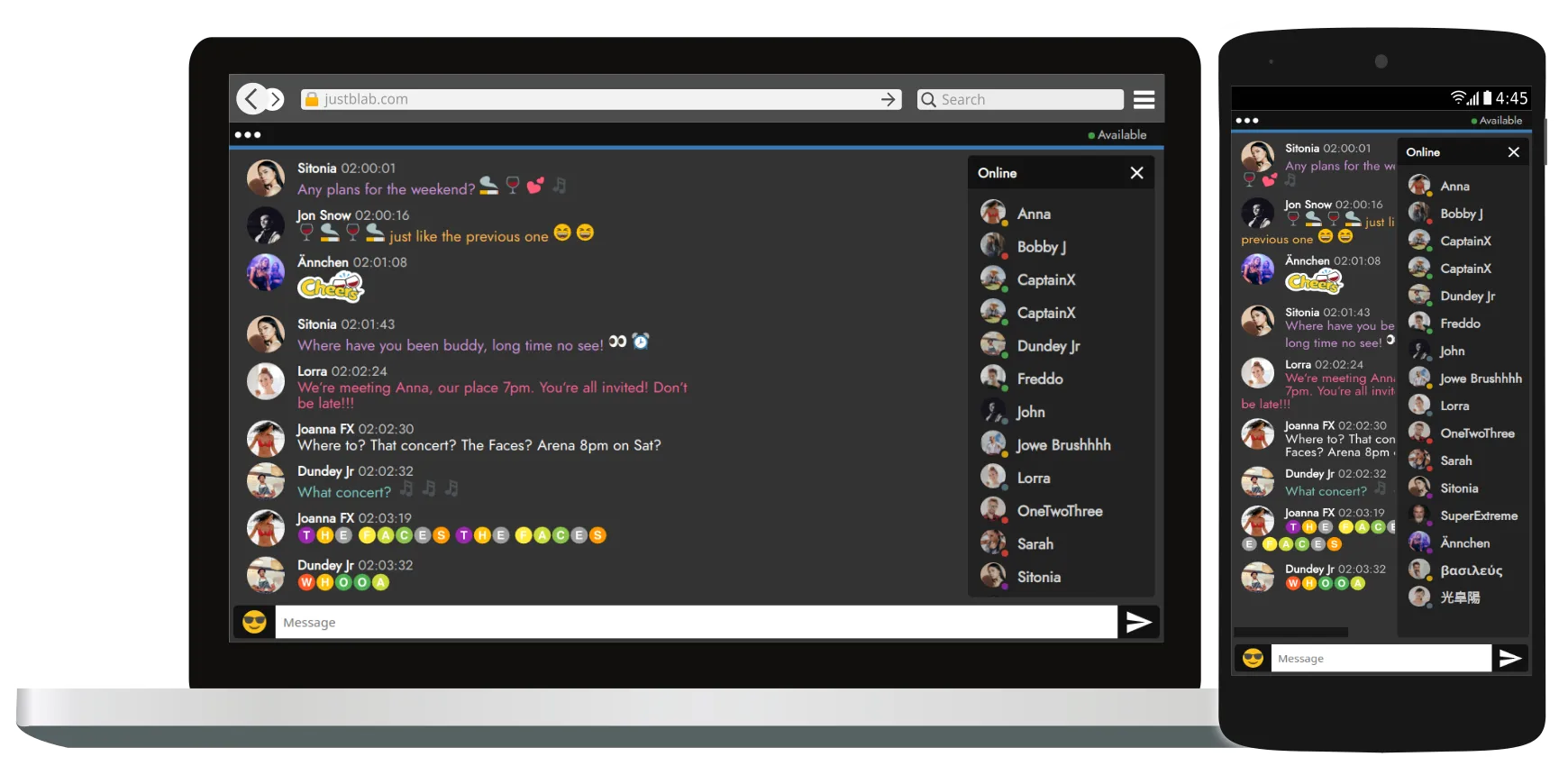 BlaB! AX/WS Pro web chat screenshot